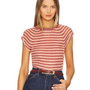 Free People Slinky Baby Tee in Redwood Peach | XS NWOT